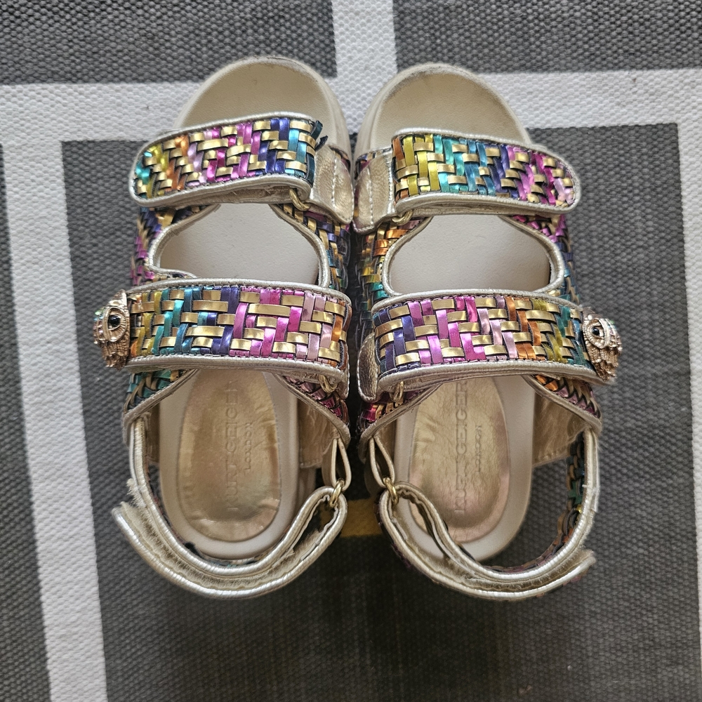 Kurt Geiger Kids Metallic Multi-Color Woven Strap Sandals